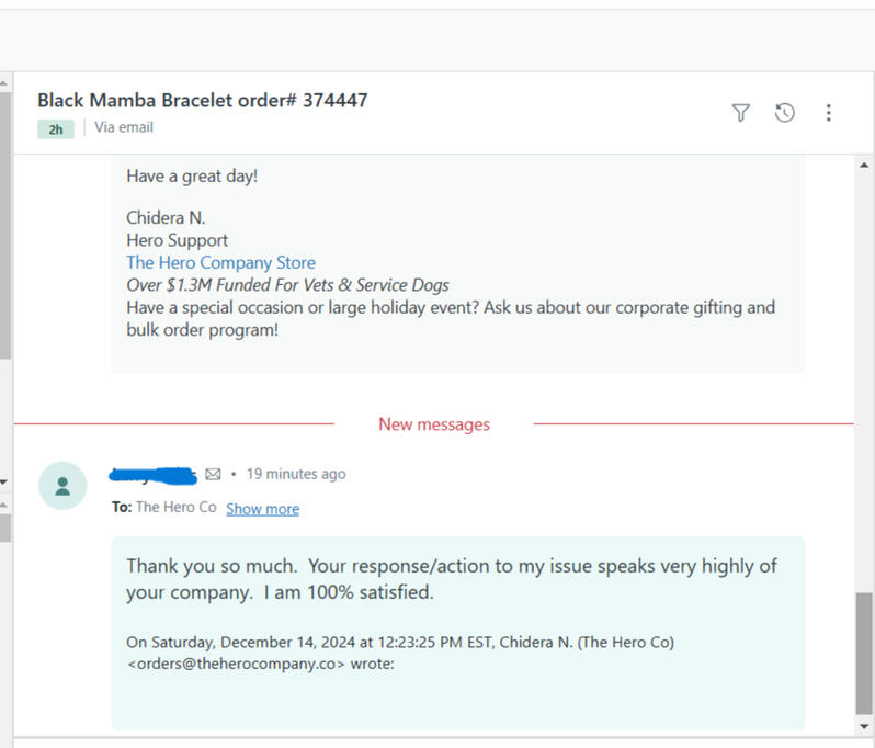A 100% satisfied customer's feedback