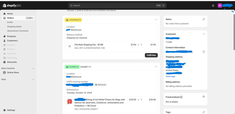 Modifying Customer address on Shopify per customer request. (1)