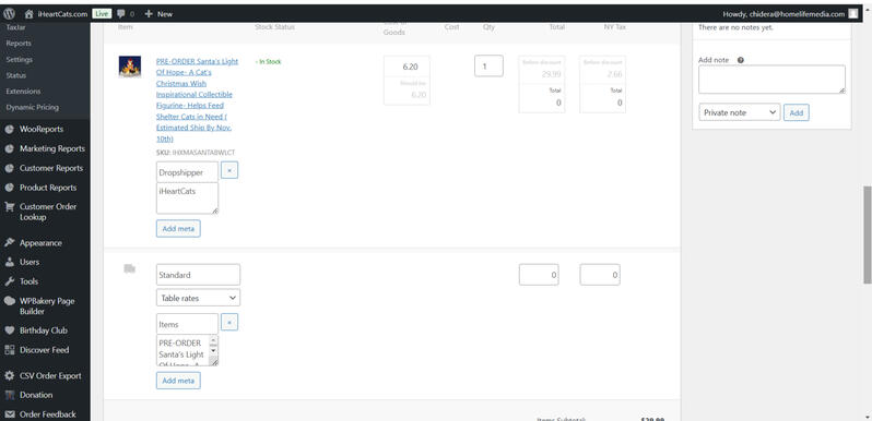 Order management on Woo commerce